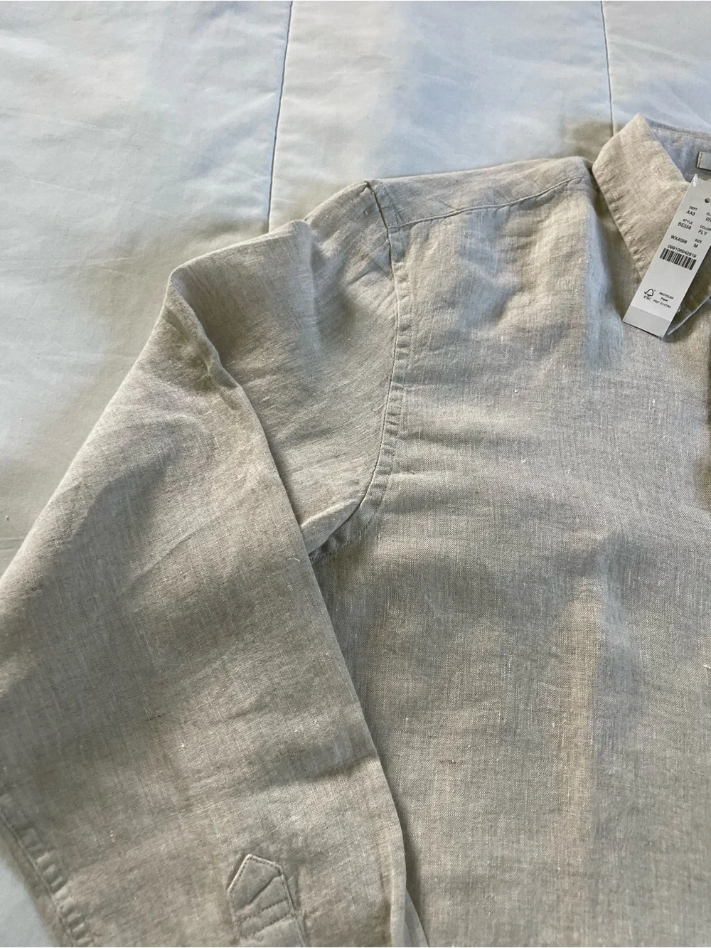 J. Crew Men's Linen Button-Down Shirt — Light Tan